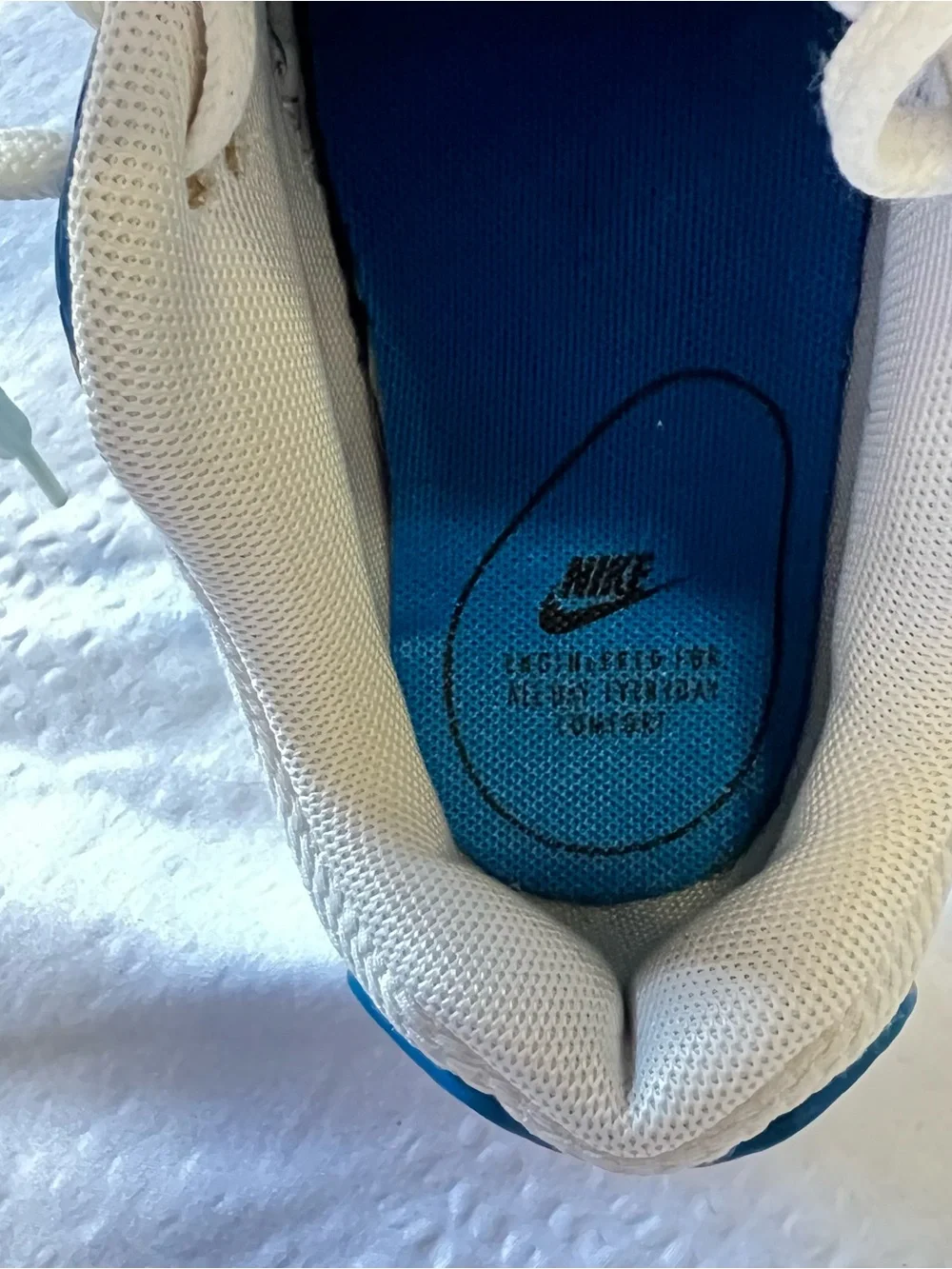 Nike Kids White and Teal Lace-Up Sneakers